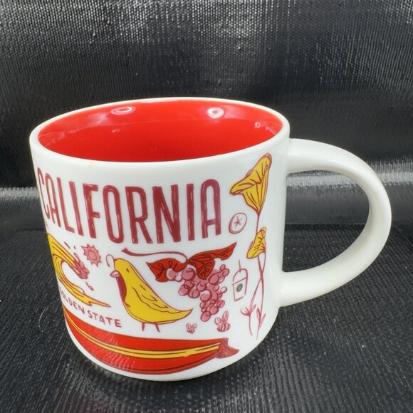 Starbucks Been There Series California Ceramic Coffee Mug Cup 14oz Red White Mug - Picture 6 of 11